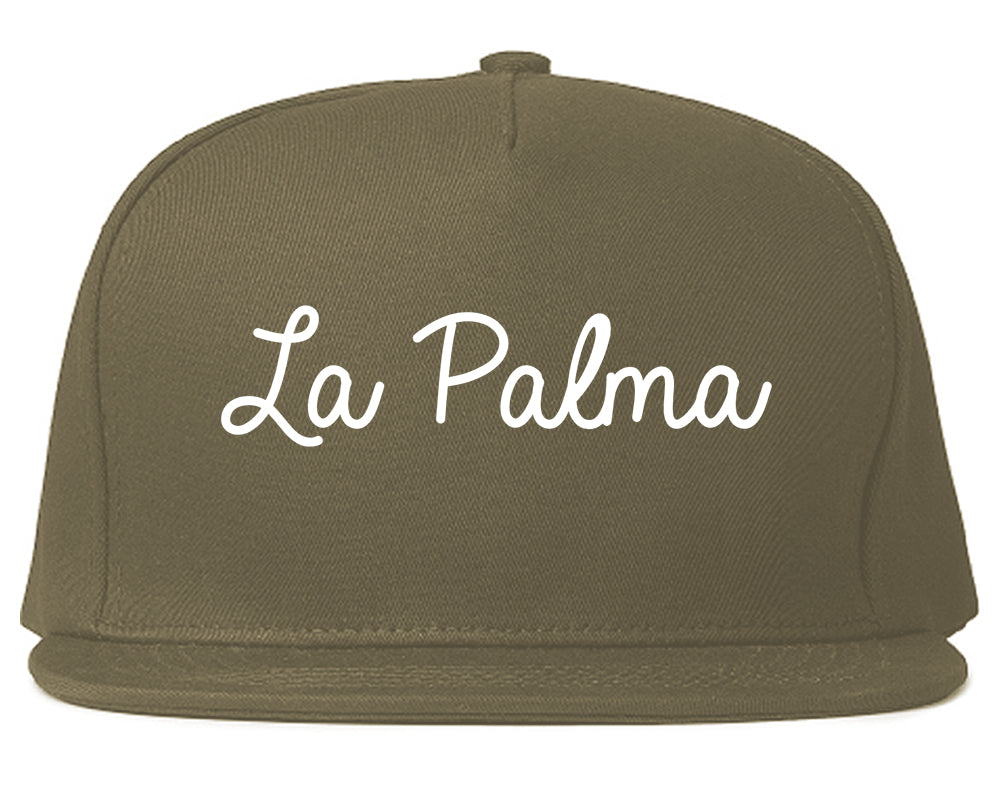 La Palma California CA Script Mens Snapback Hat Grey