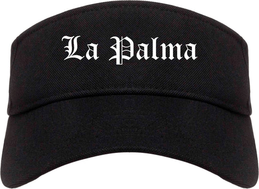 La Palma California CA Old English Mens Visor Cap Hat Black