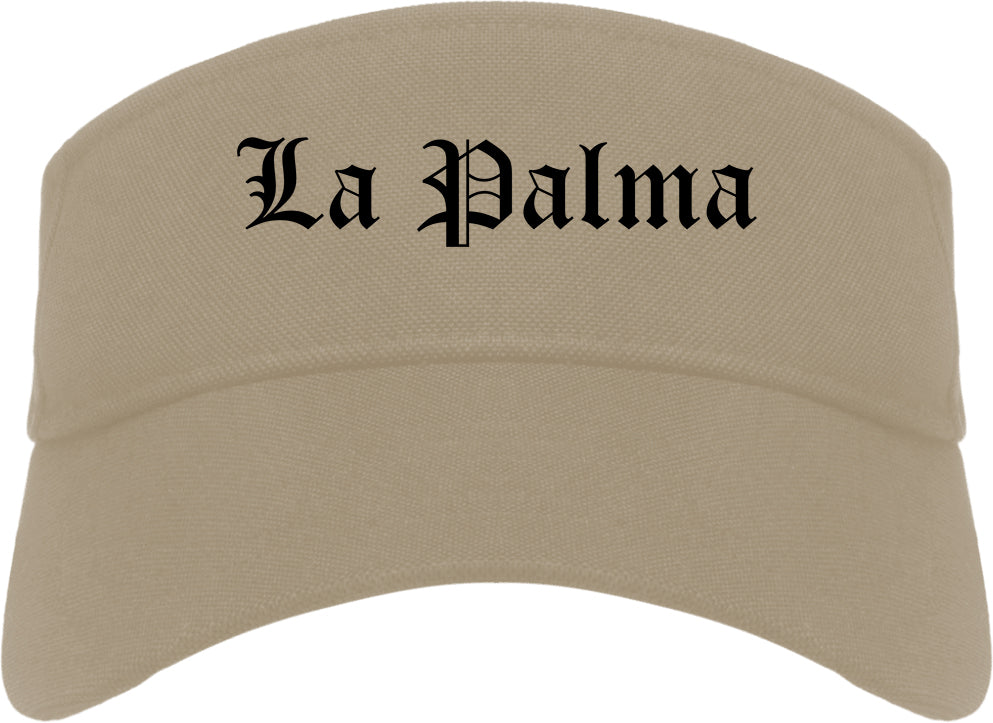 La Palma California CA Old English Mens Visor Cap Hat Khaki