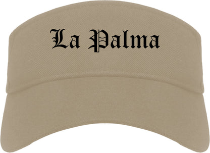 La Palma California CA Old English Mens Visor Cap Hat Khaki