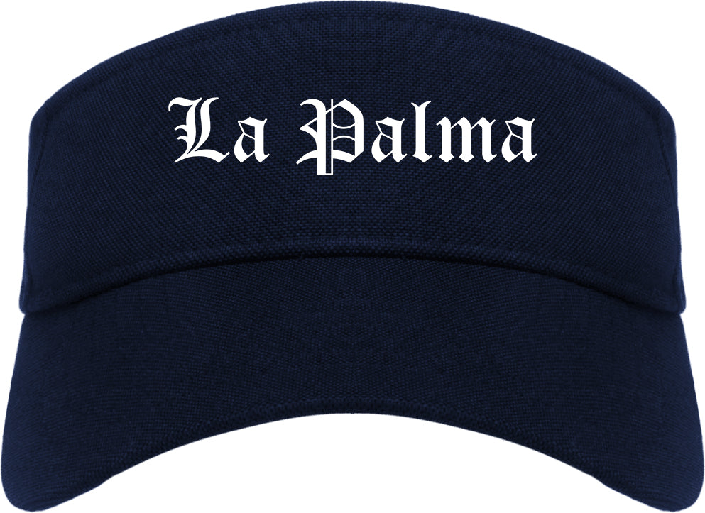 La Palma California CA Old English Mens Visor Cap Hat Navy Blue
