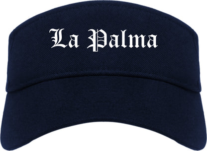 La Palma California CA Old English Mens Visor Cap Hat Navy Blue