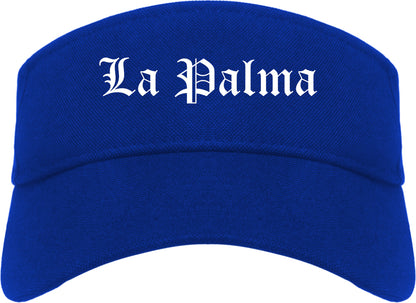 La Palma California CA Old English Mens Visor Cap Hat Royal Blue