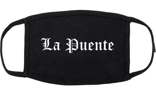 La Puente California CA Old English Cotton Face Mask Black