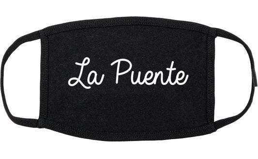 La Puente California CA Script Cotton Face Mask Black