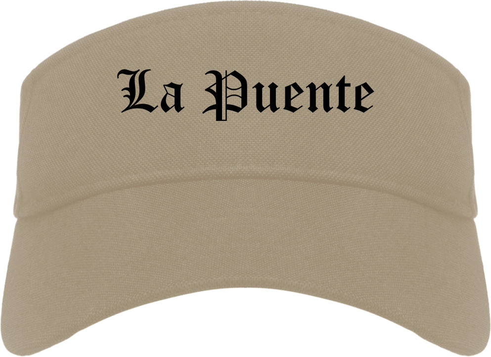 La Puente California CA Old English Mens Visor Cap Hat Khaki