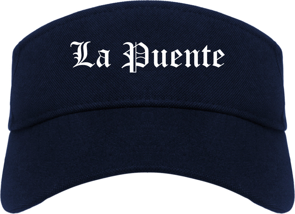 La Puente California CA Old English Mens Visor Cap Hat Navy Blue
