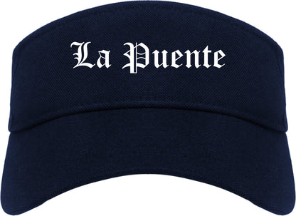 La Puente California CA Old English Mens Visor Cap Hat Navy Blue