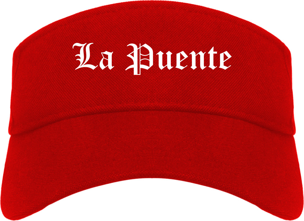 La Puente California CA Old English Mens Visor Cap Hat Red