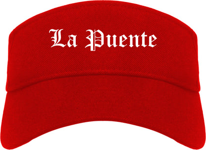 La Puente California CA Old English Mens Visor Cap Hat Red