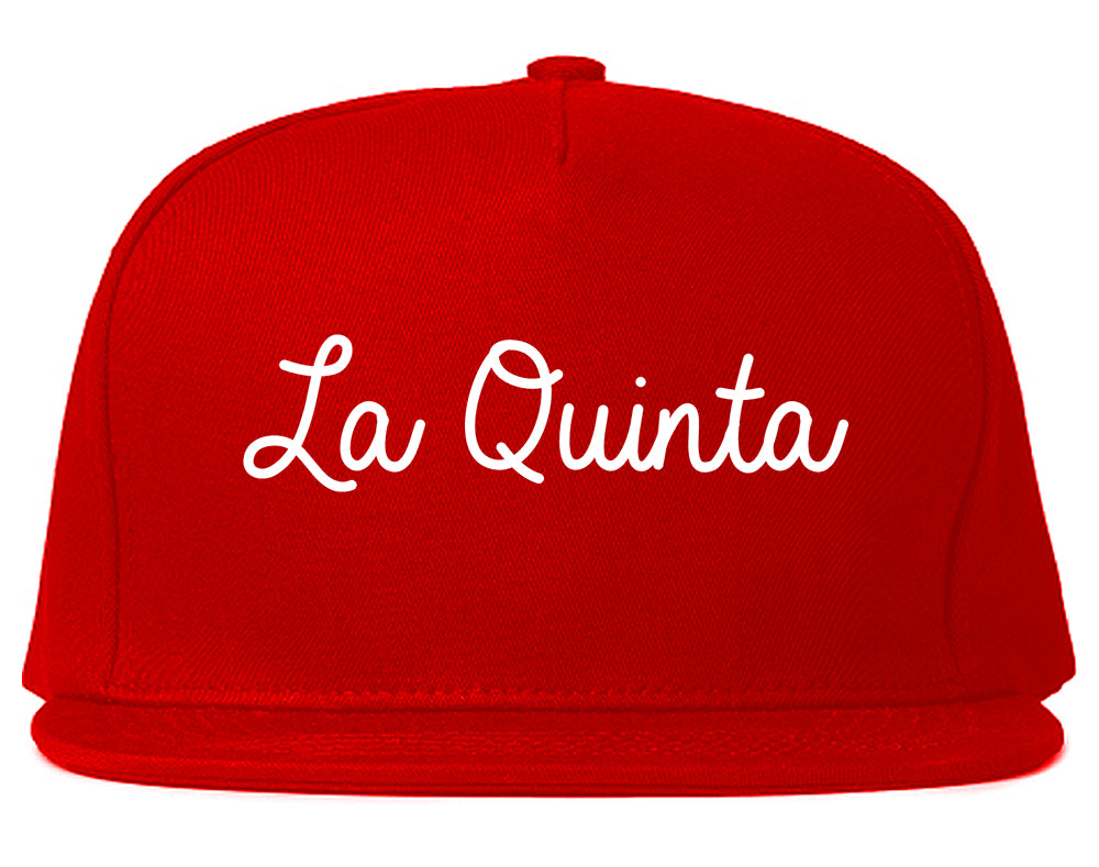 La Quinta California CA Script Mens Snapback Hat Red