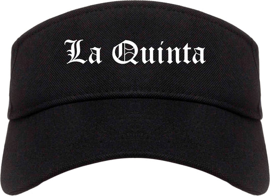 La Quinta California CA Old English Mens Visor Cap Hat Black