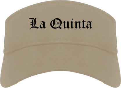 La Quinta California CA Old English Mens Visor Cap Hat Khaki
