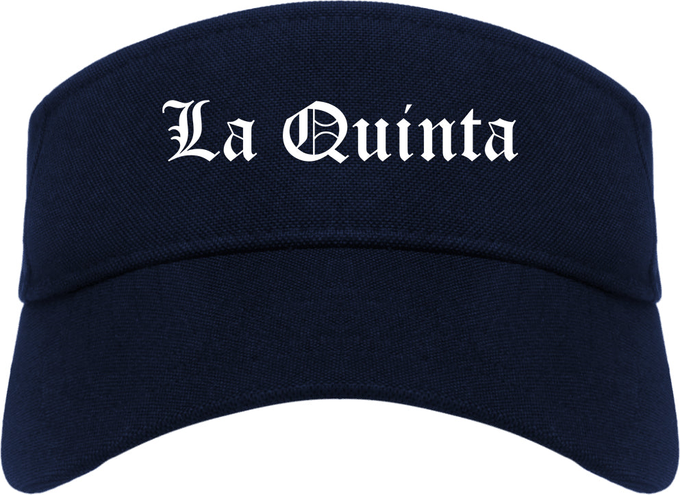 La Quinta California CA Old English Mens Visor Cap Hat Navy Blue