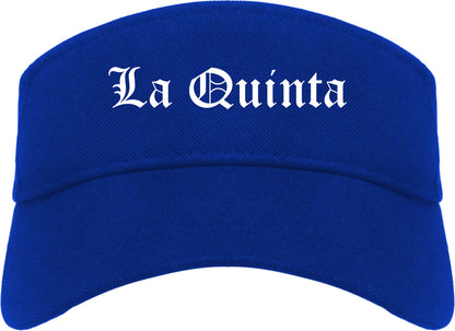 La Quinta California CA Old English Mens Visor Cap Hat Royal Blue