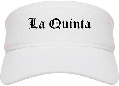 La Quinta California CA Old English Mens Visor Cap Hat White