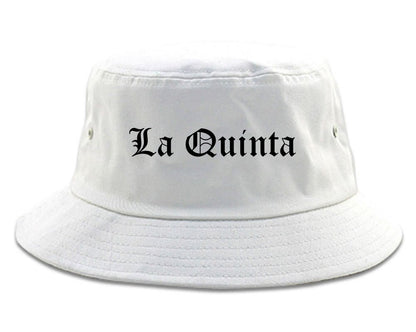 La Quinta California CA Old English Mens Bucket Hat White