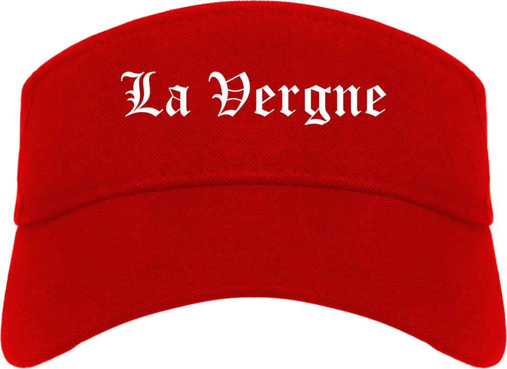 La Vergne Tennessee TN Old English Mens Visor Cap Hat Red