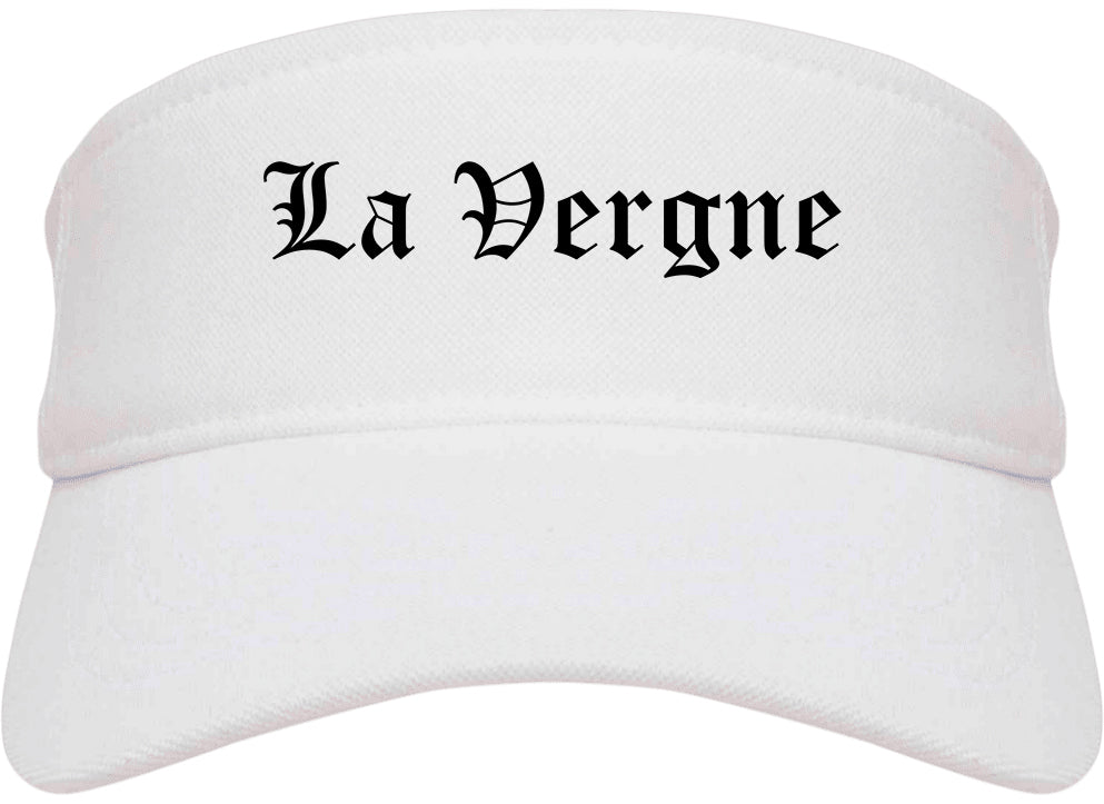 La Vergne Tennessee TN Old English Mens Visor Cap Hat White