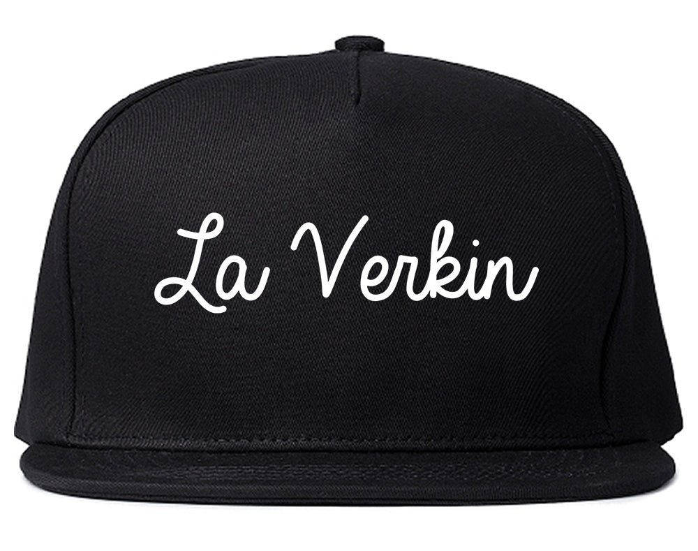 La Verkin Utah UT Script Mens Snapback Hat Black