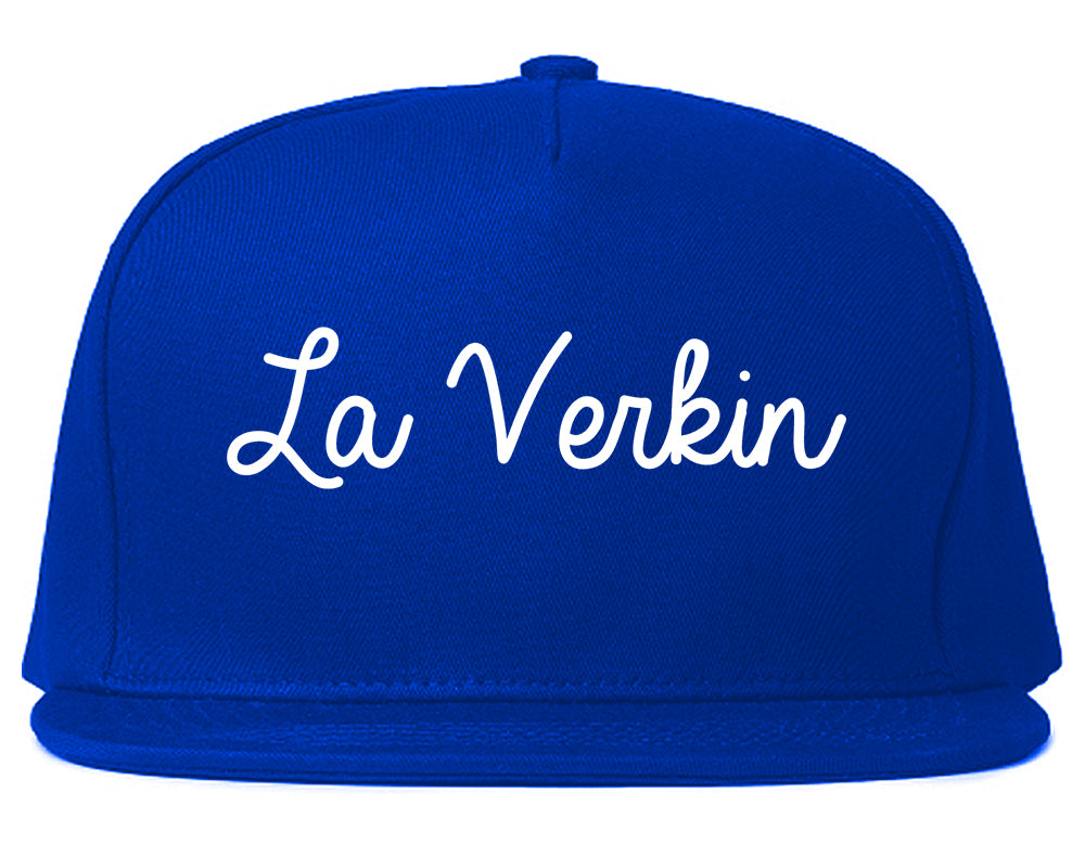 La Verkin Utah UT Script Mens Snapback Hat Royal Blue