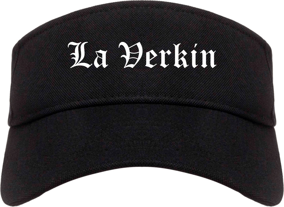 La Verkin Utah UT Old English Mens Visor Cap Hat Black