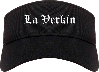 La Verkin Utah UT Old English Mens Visor Cap Hat Black