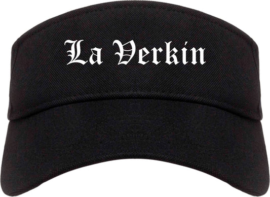La Verkin Utah UT Old English Mens Visor Cap Hat Black