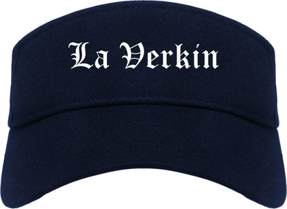 La Verkin Utah UT Old English Mens Visor Cap Hat Navy Blue