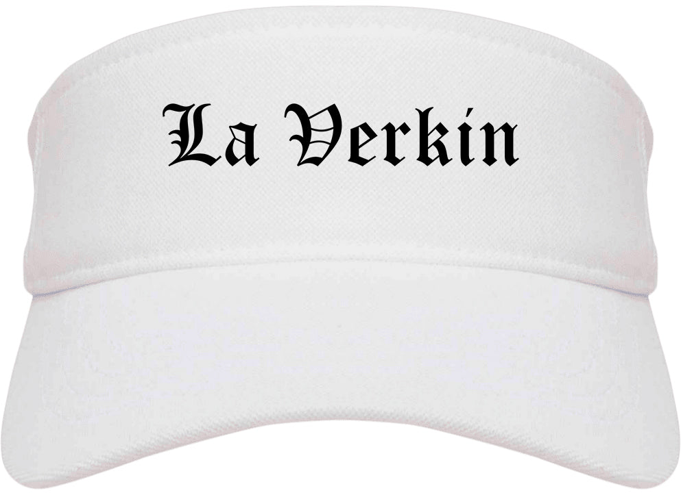 La Verkin Utah UT Old English Mens Visor Cap Hat White
