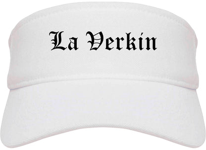 La Verkin Utah UT Old English Mens Visor Cap Hat White