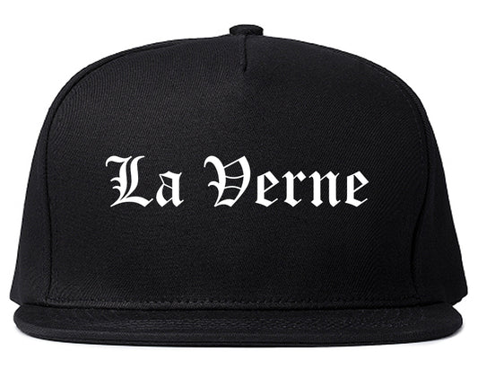 La Verne California CA Old English Mens Snapback Hat Black