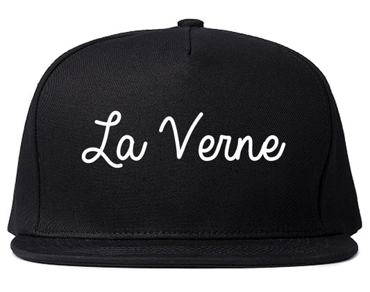 La Verne California CA Script Mens Snapback Hat Black
