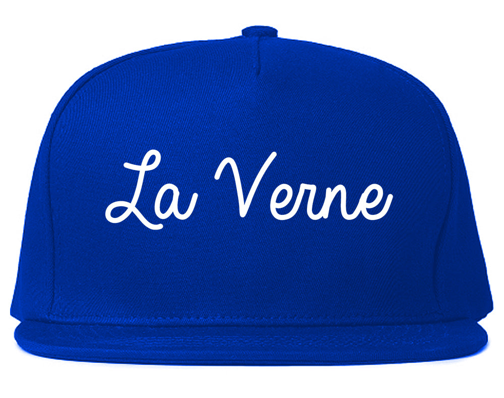 La Verne California CA Script Mens Snapback Hat Royal Blue