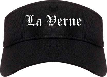 La Verne California CA Old English Mens Visor Cap Hat Black