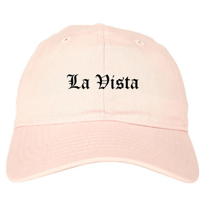 La Vista Nebraska NE Old English Mens Dad Hat Baseball Cap Pink