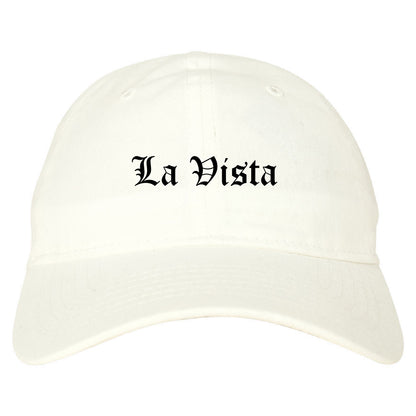 La Vista Nebraska NE Old English Mens Dad Hat Baseball Cap White