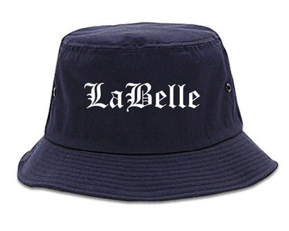 LaBelle Florida FL Old English Mens Bucket Hat Navy Blue