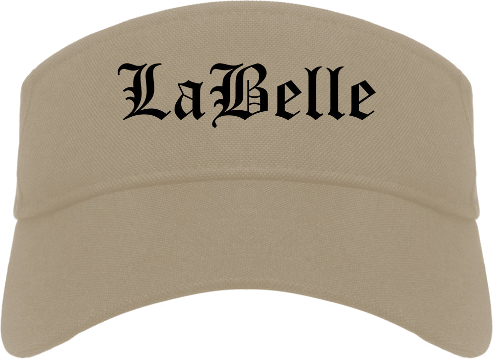 LaBelle Florida FL Old English Mens Visor Cap Hat Khaki