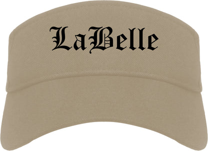 LaBelle Florida FL Old English Mens Visor Cap Hat Khaki