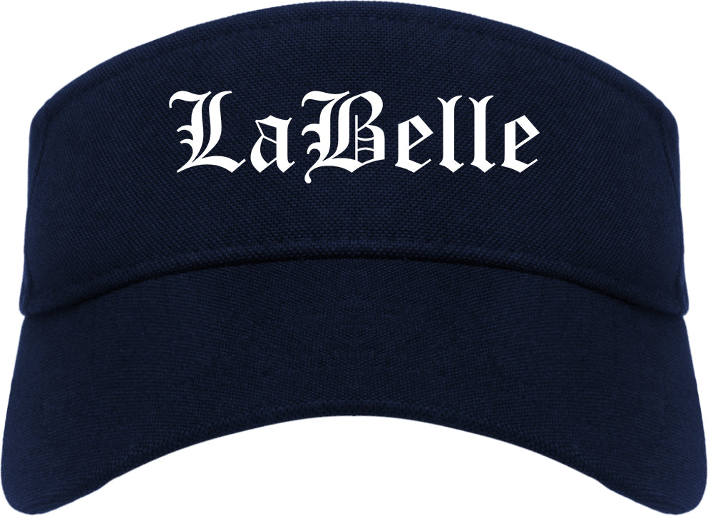 LaBelle Florida FL Old English Mens Visor Cap Hat Navy Blue