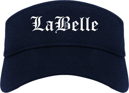 LaBelle Florida FL Old English Mens Visor Cap Hat Navy Blue