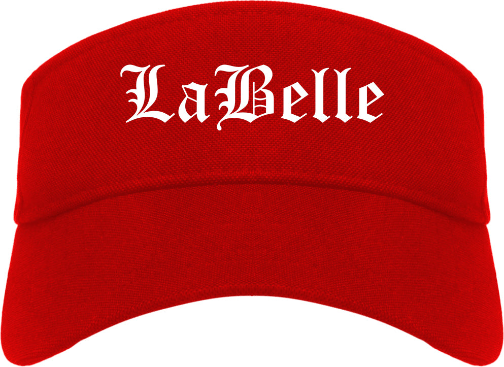 LaBelle Florida FL Old English Mens Visor Cap Hat Red