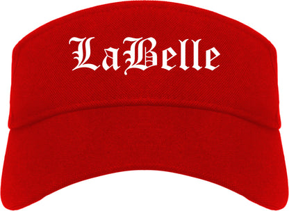 LaBelle Florida FL Old English Mens Visor Cap Hat Red