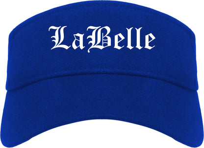 LaBelle Florida FL Old English Mens Visor Cap Hat Royal Blue