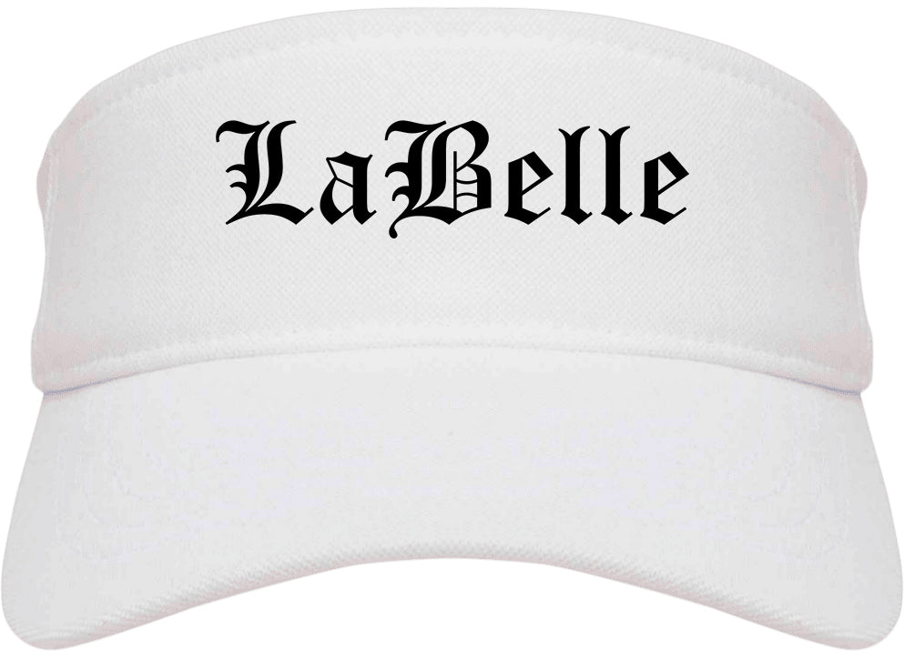 LaBelle Florida FL Old English Mens Visor Cap Hat White