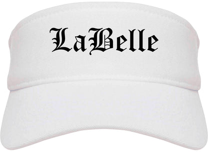 LaBelle Florida FL Old English Mens Visor Cap Hat White