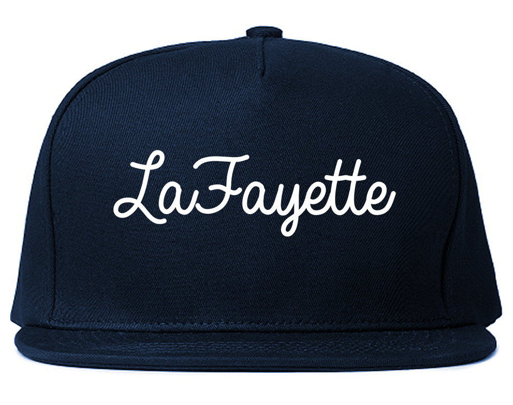 LaFayette Georgia GA Script Mens Snapback Hat Navy Blue