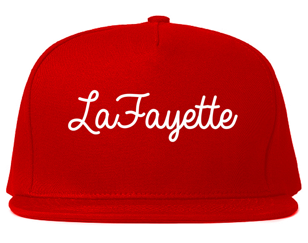 LaFayette Georgia GA Script Mens Snapback Hat Red