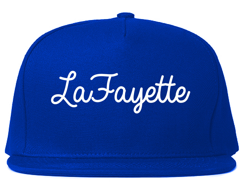 LaFayette Georgia GA Script Mens Snapback Hat Royal Blue